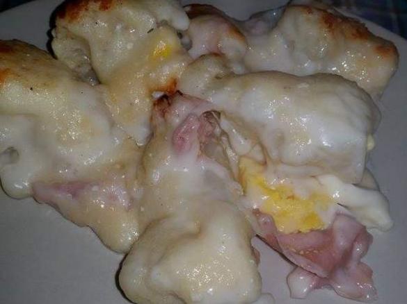 Cavolfiori gratinati con uova e prosciutto