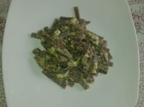 Pizzoccheri con crema di zucchini e scamorza