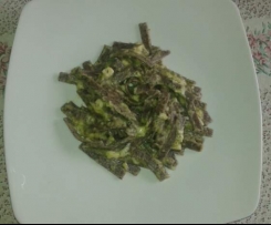 Pizzoccheri con crema di zucchini e scamorza