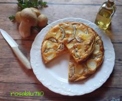 Frittata con porcini freschi pancetta e patata a modo mio