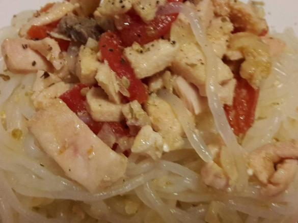 Shirataki di Konjac allo spada e datterini confit