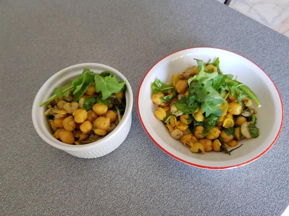 insalata di ceci, gamberi e rucola  "contest contorni di verdure".