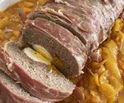 Polpettone al varoma con contorno di peperoni