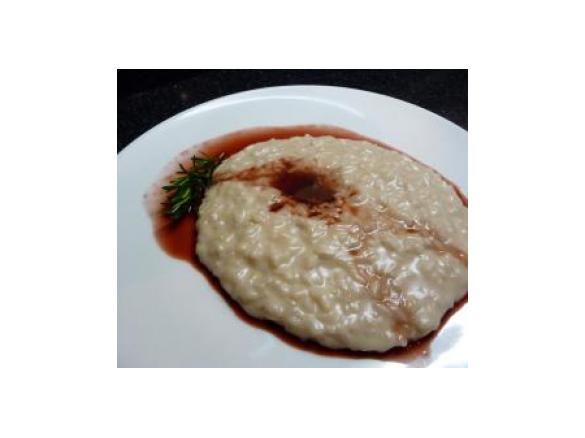 Risotto al Castelmagno con riduzione di Nebbiolo