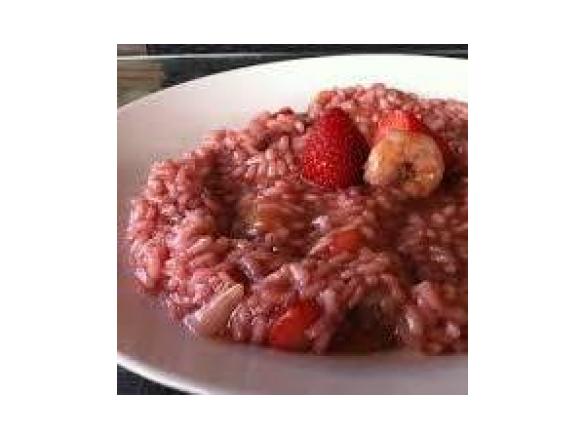 Risotto fragole e gamberetti/ mazzancolle