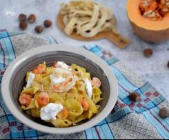 Pappardelle alla zucca, crema di zucca e burrata