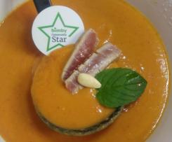 Gazpacho di pesca nettarina con tonno scottato (contest pesche)