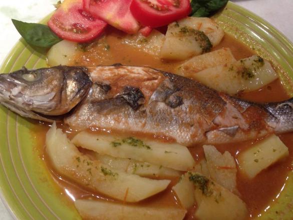 Spigola a s'acqua macca