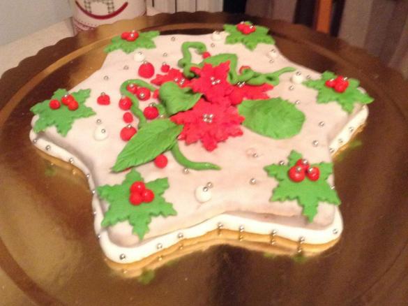 STELLA DI NEVE  CON COPERTUTURA DI  PASTA DI ZUCCHERO