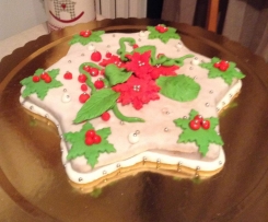 STELLA DI NEVE  CON COPERTUTURA DI  PASTA DI ZUCCHERO