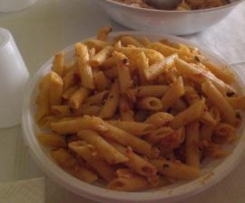 Pennette al sugo di merluzzo