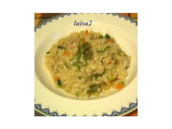 Risotto ortolano con bocconcini di coniglio