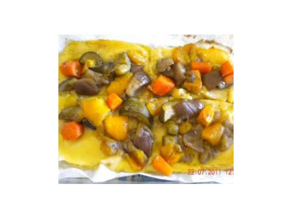 PASTICCIO DI VERDURE SU POLENTA DI CECI