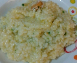 Risotto alle capesante al profumo di porri