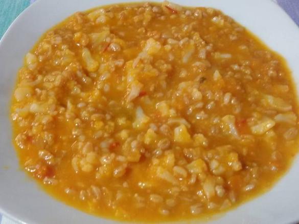 Zuppa di farro cavolfiore e zucca
