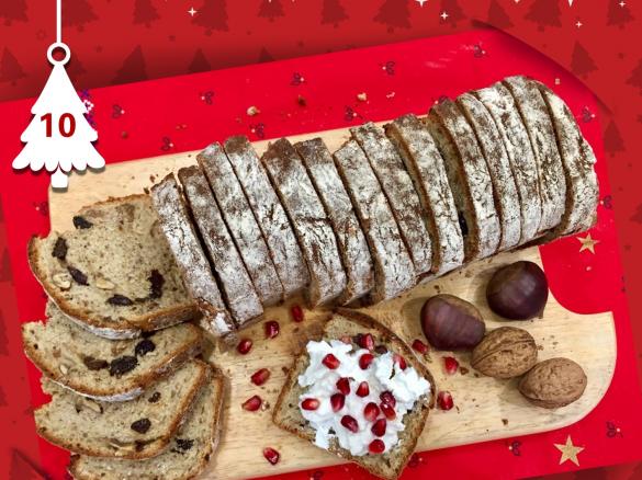 Pane dolce dell'Avvento con farina di castagne,noci e uvetta a lievitazione naturale - Natale