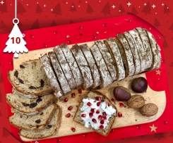 Pane dolce dell'Avvento con farina di castagne,noci e uvetta a lievitazione naturale - Natale