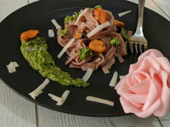 ~ CONTEST RAPE ~ FETTUCCINE CON RAPA ROSSA - CREMA DI CIME DI RAPE CON PROVOLONE E COZZE