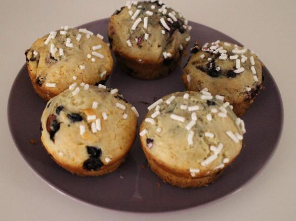 Muffin ai mirtilli (senza uova, né burro)