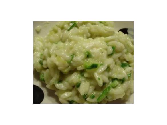 Risotto alle zucchine con crema di fiori di zucca