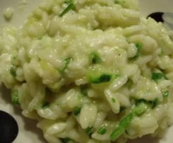 Risotto alle zucchine con crema di fiori di zucca