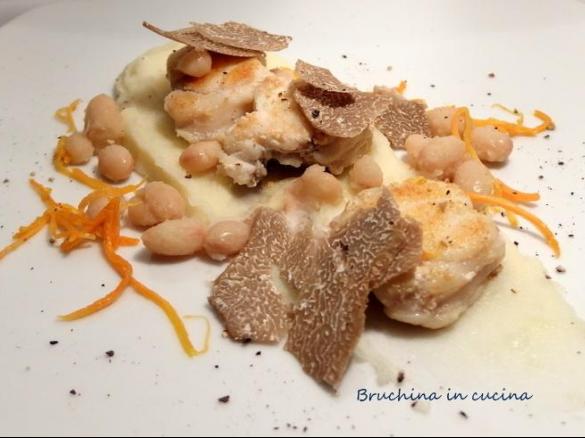 Coda di rospo con purè e tartufo
