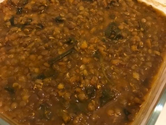 Zuppa di lenticchie e bietole