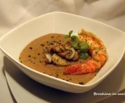 Crema di funghi porcini con seppioline e mazzancolle "contest funghi"