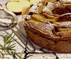 Ciambella di mele e castagne al vapore aromatizzata al rosmarino e rum(gluten free)