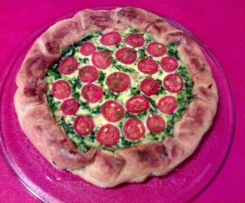 Quiche con verdure, pomodorini e menta piperita