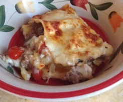 Lasagne alle melanzane e pomodorini