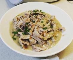 Straccetti di maiale marinati, limone, zenzero e vino bianco