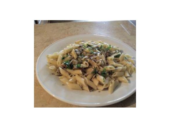 Mezze Penne Salsiccia e Funghi