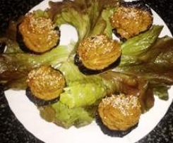 funghi  farciti con semi di sesamo finger food