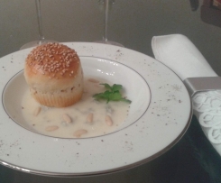 MUFFINS GOURMET CON PANCETTA AFFUMICATA E PARMIGIANO SU CREMA AL GORGORZOLA E PINOLI - CONTEST -