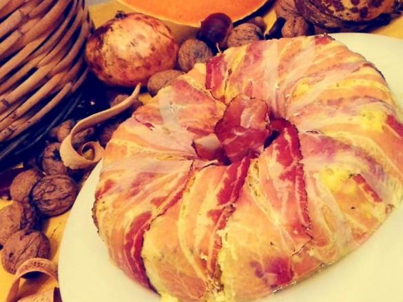 Corona di riso autunnale a vapore con zucca, noci e speck - contest timballi di riso