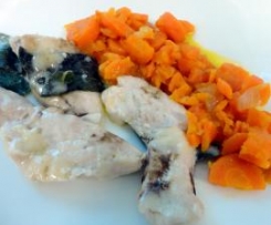 Fettine di pollo all'aceto balsamico con carote stufate