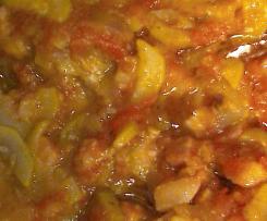 Sugo zucchine pomodoro e pancetta