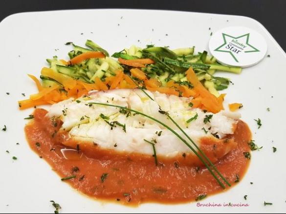 Scorfano al vapore con verdure