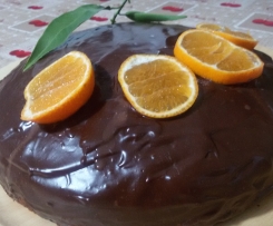 TORTA ALLE CLEMENTINE CON GLASSA AL CIOCCOLATO FONDENTE