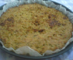 Torta di riso con fave e zucchine