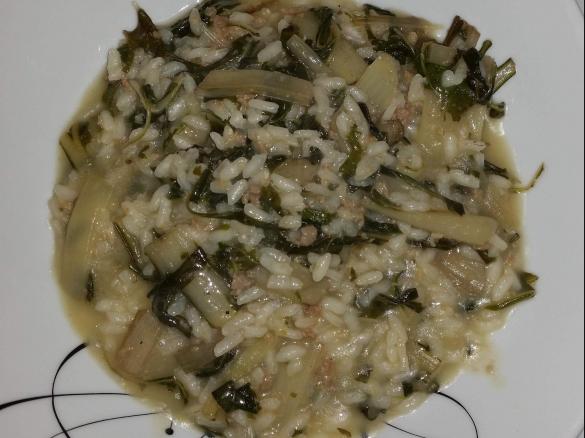 Risotto biete e salsicce