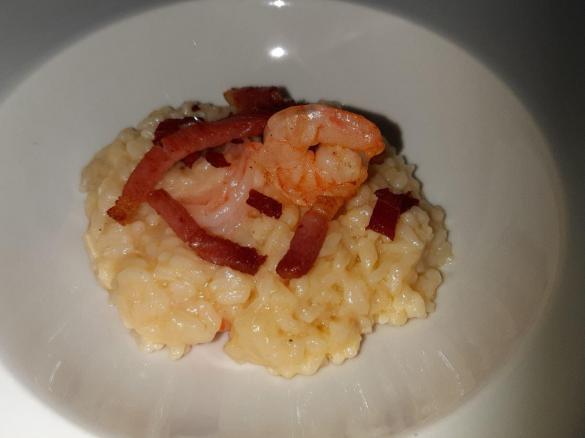 Risotto gamberetti, speck e limone