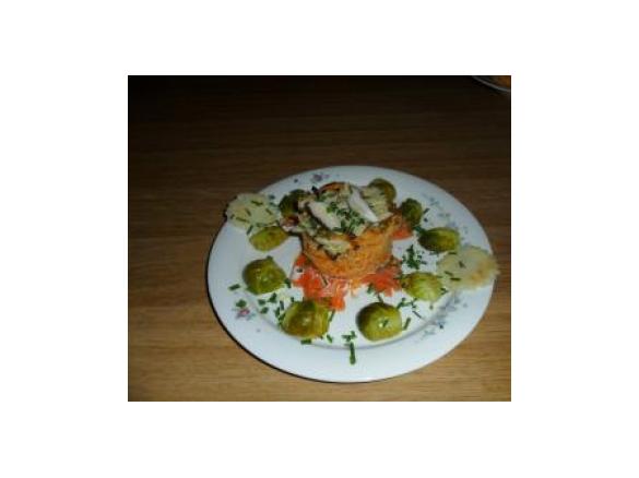  tortino di tagliolini rosa ai porcini e salmone...Dedicato alle amiche..Pesti/Emiliane/Romagnole