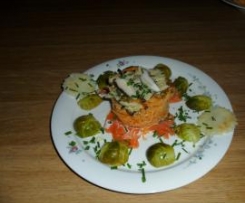  tortino di tagliolini rosa ai porcini e salmone...Dedicato alle amiche..Pesti/Emiliane/Romagnole