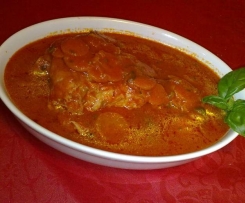 Filetto di rana pescatrice con carote e zenzero