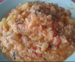 Riso e patate, con sapore di coteca