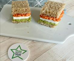 Tramezzini tricolore con edamame e peperoni