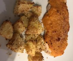 PETTO DI POLLO CON CROSTA DI ZUCCA GIALLA E PATATE SABBIOSE (CONTEST SECONDI E CONTORNI)