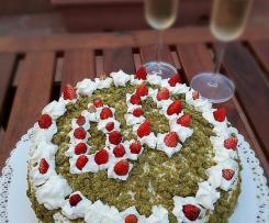 Torta di Auguri al Tè Matcha e Fragoline - "Contest 40 anni di Bimby"